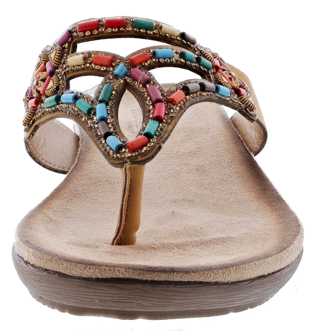 Patrizia Women's Vizzan Embroidered Thong Sandals 10 Patrizia Women's Vizzan Embroidered Thong Sandals