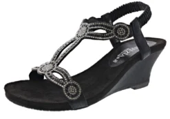 Patrizia Women's Shinning T-Strap Wedge Sandals