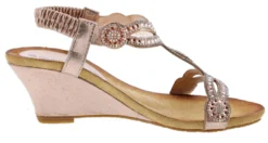 Patrizia Women's Shinning T-Strap Wedge Sandals