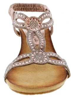 Patrizia Women's Shinning T-Strap Wedge Sandals