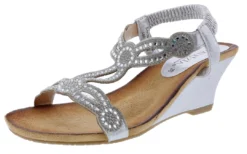 Patrizia Women's Shinning T-Strap Wedge Sandals