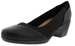 Clarks Of England Clarks Emily Alexa Black Leather Pumps Women's