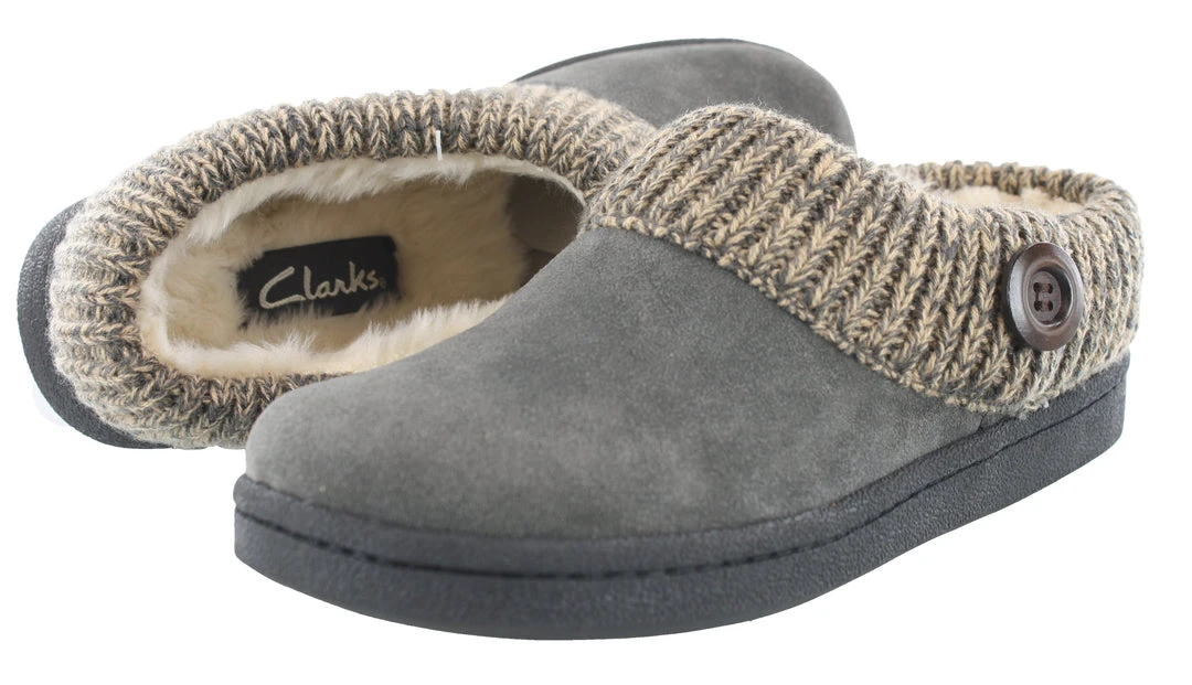 Clarks Of England Clarks Women's Knitted Collar Clog Winter Slippers Angelina 26 Clarks Of England Clarks Women's Knitted Collar Clog Winter Slippers Angelina