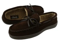 Clarks Of England Clarks Men Warm Cozy Slip On Moccasin Winter Slippers Rudy