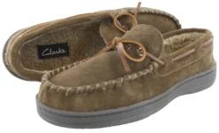 Clarks Of England Clarks Men Warm Cozy Slip On Moccasin Winter Slippers Rudy