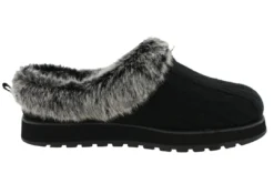 Skechers Women Medium Width Furry Cozy Open Back Slippers Ice Angel