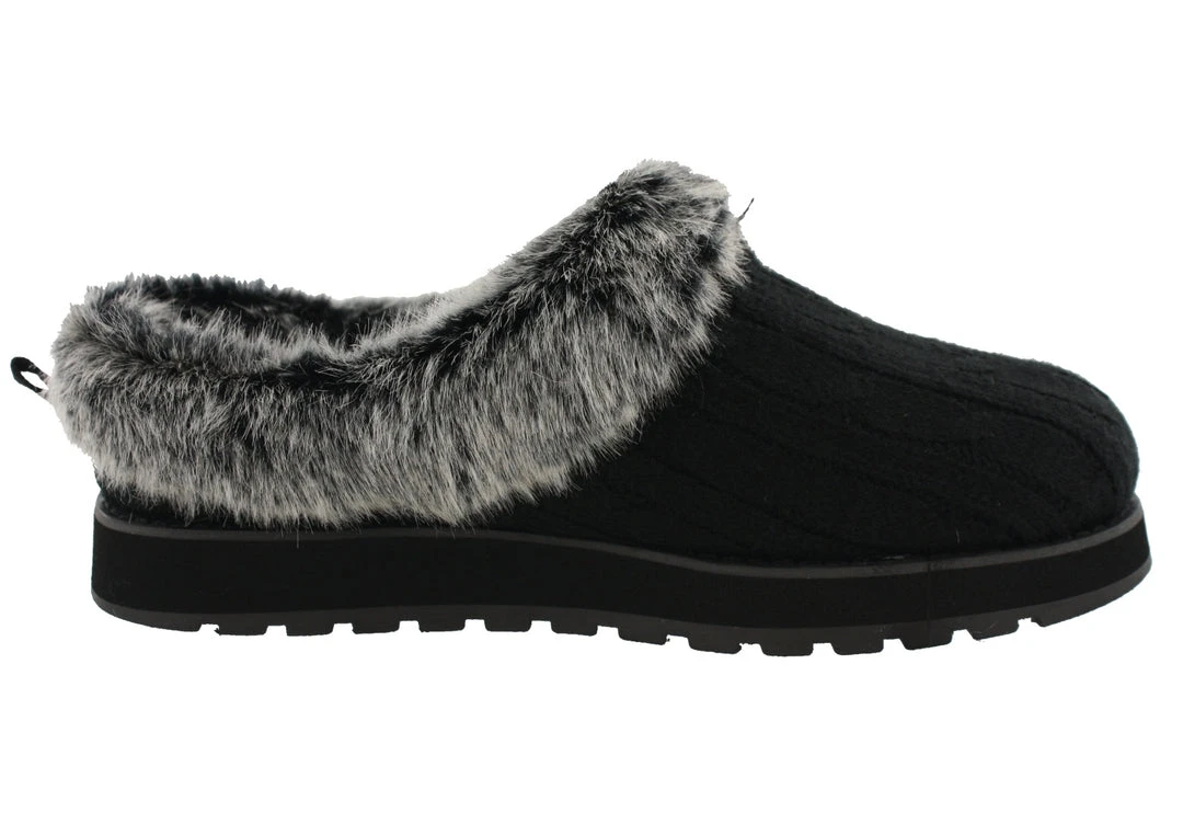 Skechers Women Medium Width Furry Cozy Open Back Slippers Ice Angel 4 Skechers Women Medium Width Furry Cozy Open Back Slippers Ice Angel