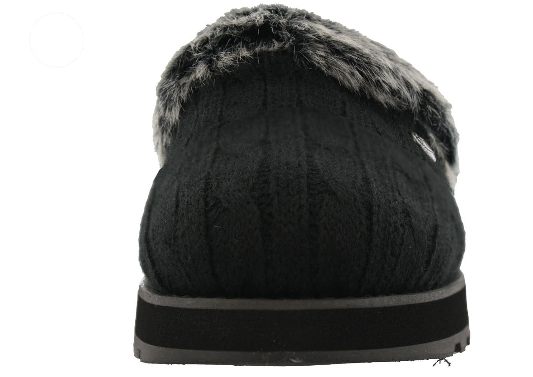 Skechers Women Medium Width Furry Cozy Open Back Slippers Ice Angel 5 Skechers Women Medium Width Furry Cozy Open Back Slippers Ice Angel