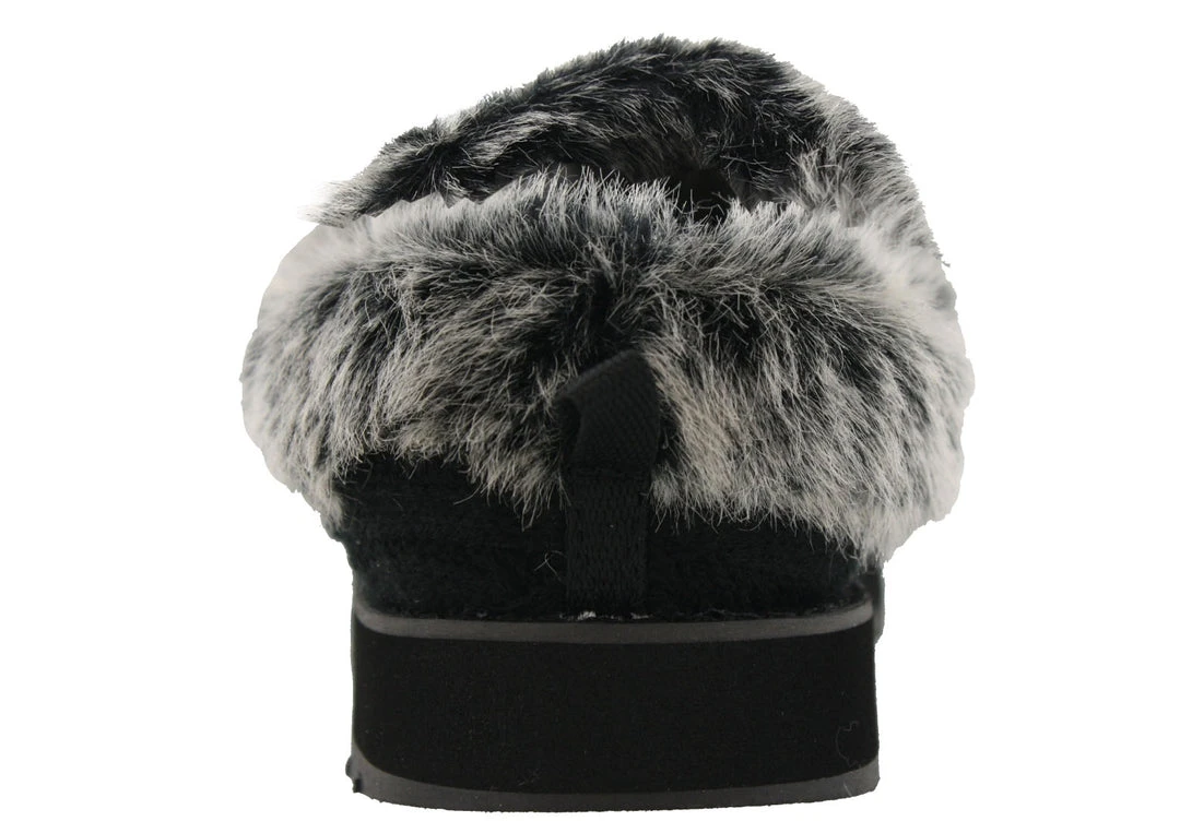 Skechers Women Medium Width Furry Cozy Open Back Slippers Ice Angel 6 Skechers Women Medium Width Furry Cozy Open Back Slippers Ice Angel
