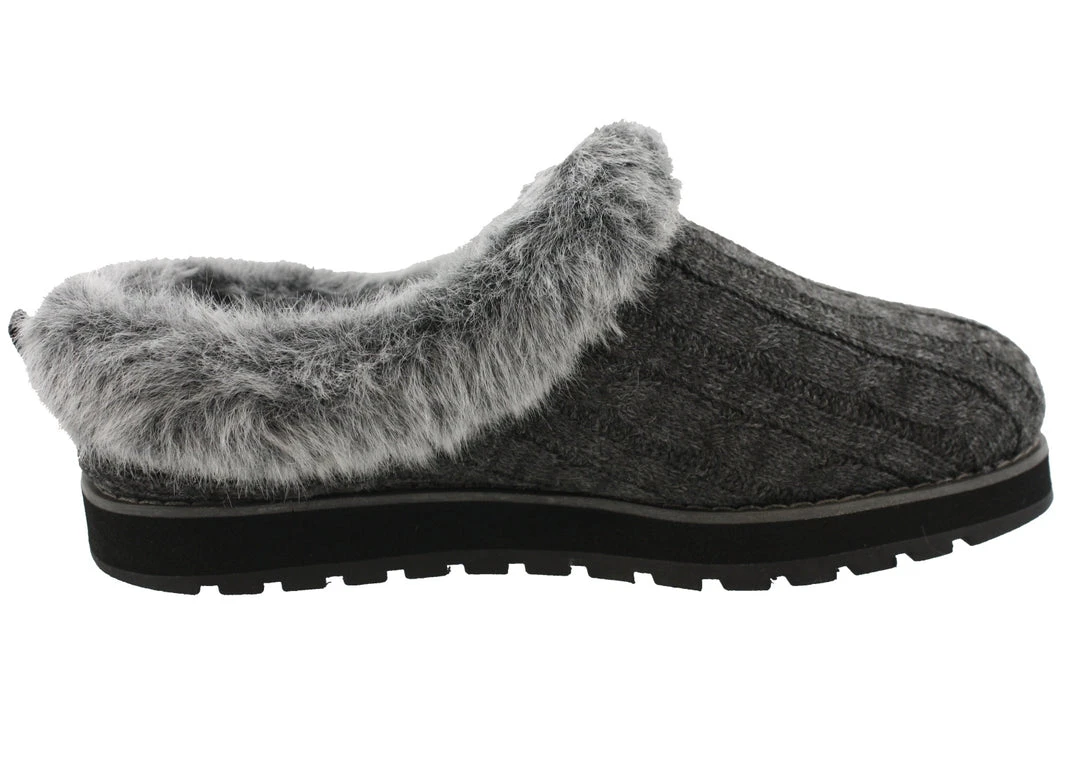 Skechers Women Medium Width Furry Cozy Open Back Slippers Ice Angel 9 Skechers Women Medium Width Furry Cozy Open Back Slippers Ice Angel