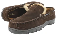 Clarks Of England Clarks Men Warm Cozy Easy On Slip On Moccasin Slippers Warren
