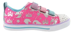Skechers Twinkle Toes Girls Three Straps Light Up Shoes Sparkleland