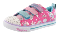 Skechers Twinkle Toes Girls Three Straps Light Up Shoes Sparkleland